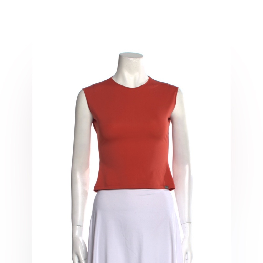 CHANEL Red Sleeveless Tank Top